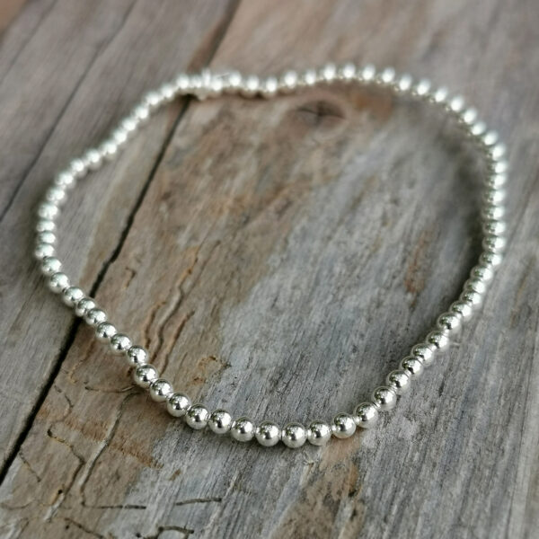 Armkette elastisch Kugeln Silber – Bild 4