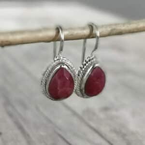 Ohranhänger Tropf geschliffen Silber