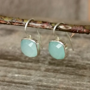 Ohranhänger Quadrat Silber