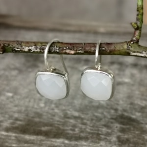 Ohranhänger Quadrat Silber