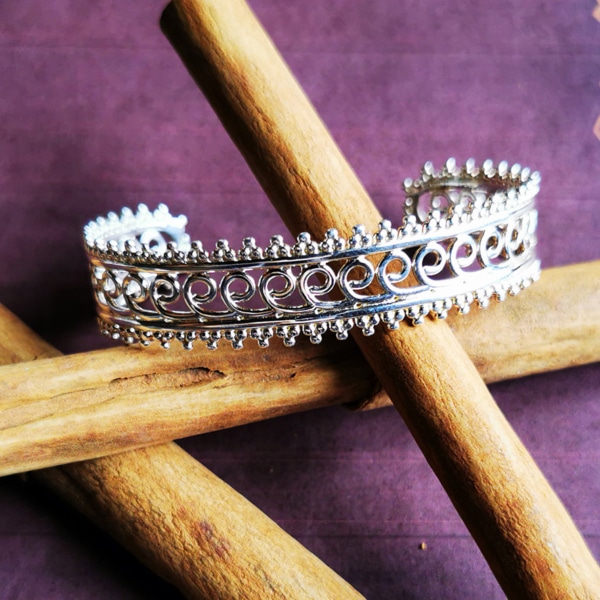 Armreif filigran breit Silber