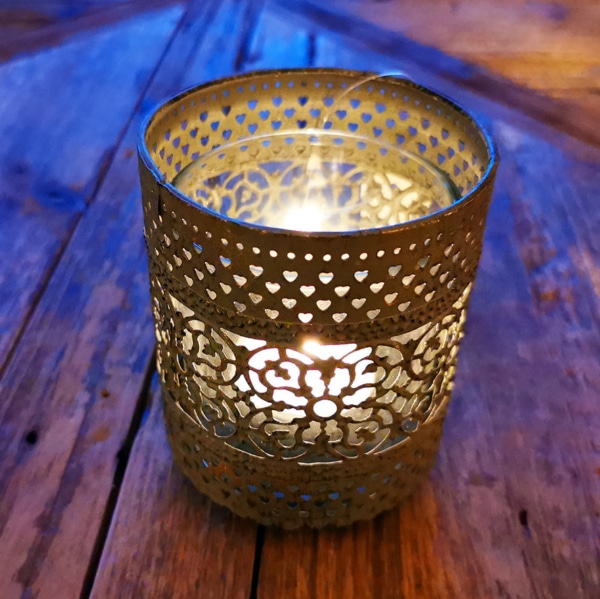 Windlicht filigran Gold kleiner
