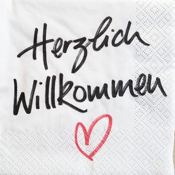 Servietten Herzlich willkommen