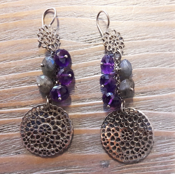 Ohranhänger Amethyst & Labradorit