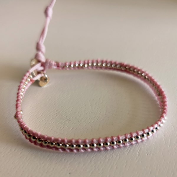 Textil Armband rosa