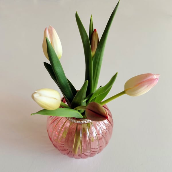 Vase Pastell Rillen – Bild 6