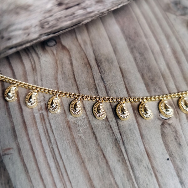 Fusskette Paisley Gold