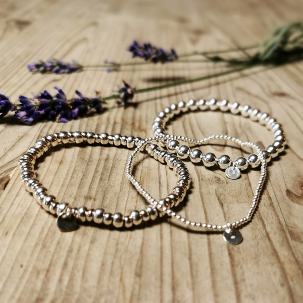 Armkette elastisch Kugeln Silber