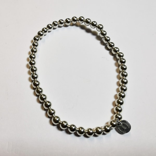 Armkette elastisch Kugeln Silber – Bild 2