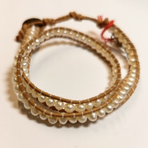 Armband Leder Perlen