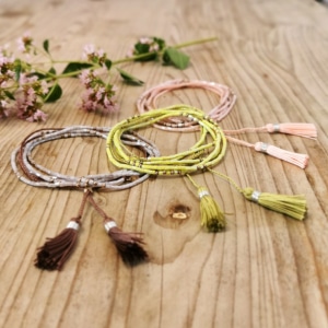 Bracelet Glasperlen Quasten