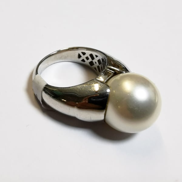 Ring Perle gross Silber