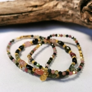 Armkette elastisch Turmalin Gold