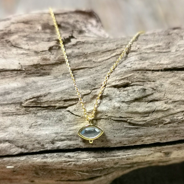 Kette Auge Labradorit Gold