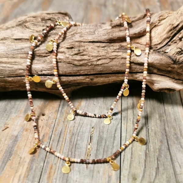 Kette lang Jaspis Gold