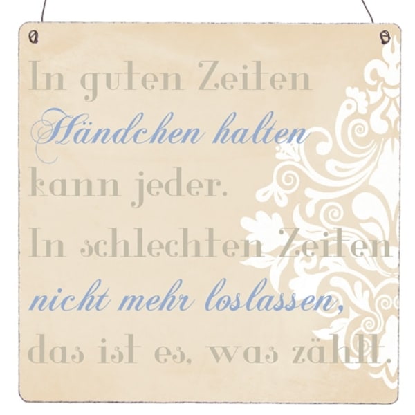 XL Holzschild Händchen halten
