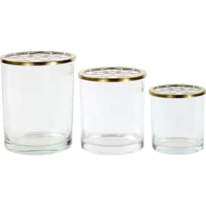 Vase mit Deckel Gold