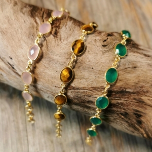 Armkette Steine oval Gold