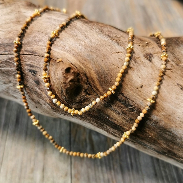 Kette Steine fein Gold – Bild 2
