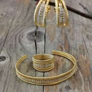 Ring mehrfach Zirkonia Gold