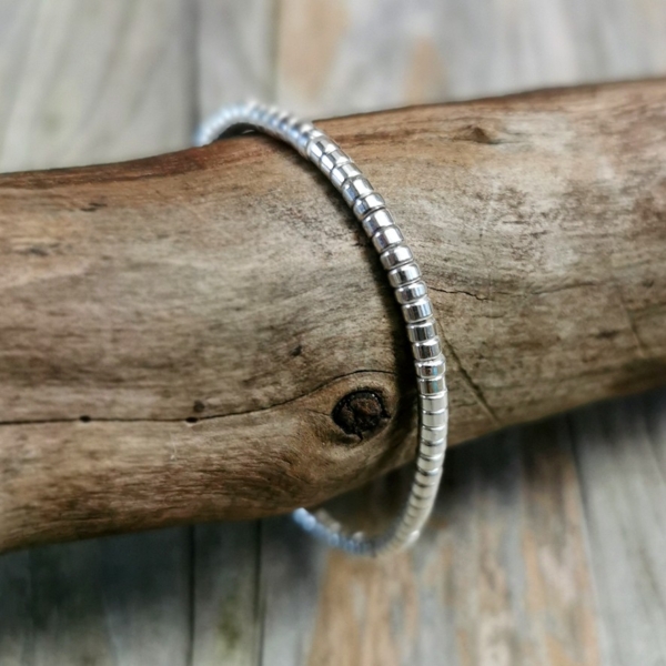 Armkette elastisch Kugeln Silber – Bild 3