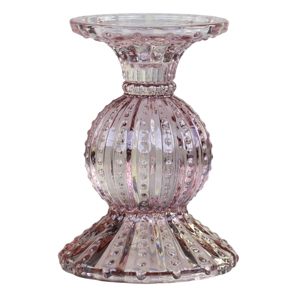 Kerzenständer Glas rosa – Bild 4