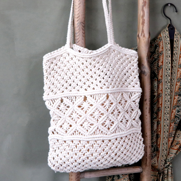 Tasche gehäkelt Creme