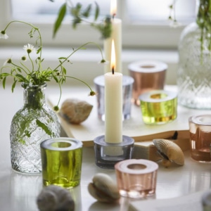 Kerzenhalter Glas Set