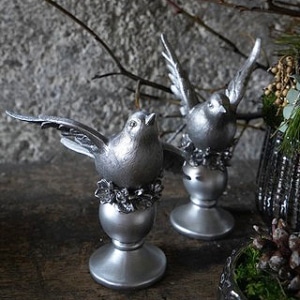 Dekovogel Silber gross