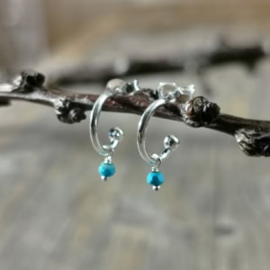 Ohrringli mit Anhänger Türkis Silber
