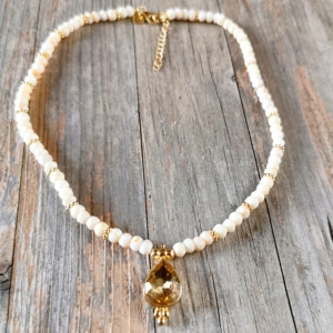 Kette Tropf Citrin Gold