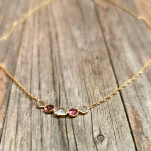 Kette fein Turmalin Gold
