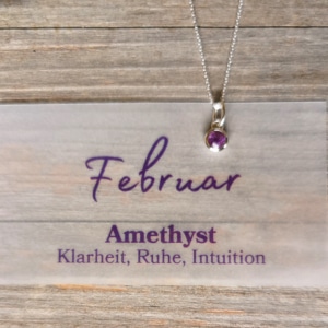 Geburtskette Februar Silber