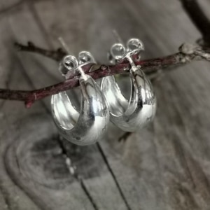 Kreolen Drop Studs Silber