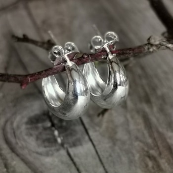 Kreolen Drop Studs Silber
