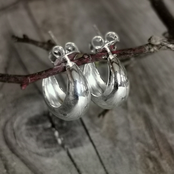 Kreolen Drop Studs Silber