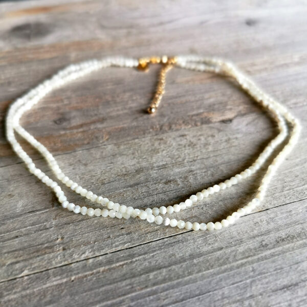 Choker-Kette doppelt Steinchen Gold