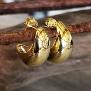 Kreolen Drop Studs gross Gold