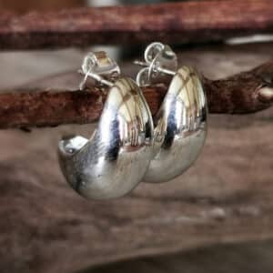 Kreolen Drop Studs gross Silber