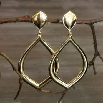 Ohranhänger Tropfen gross Gold