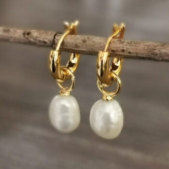 Kreolen mit Perle Gold