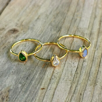 Ring Tropf Stein Gold