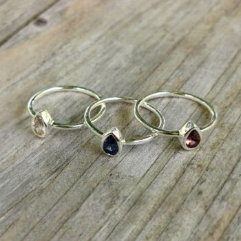 Ring Tropf Zirkonia Silber