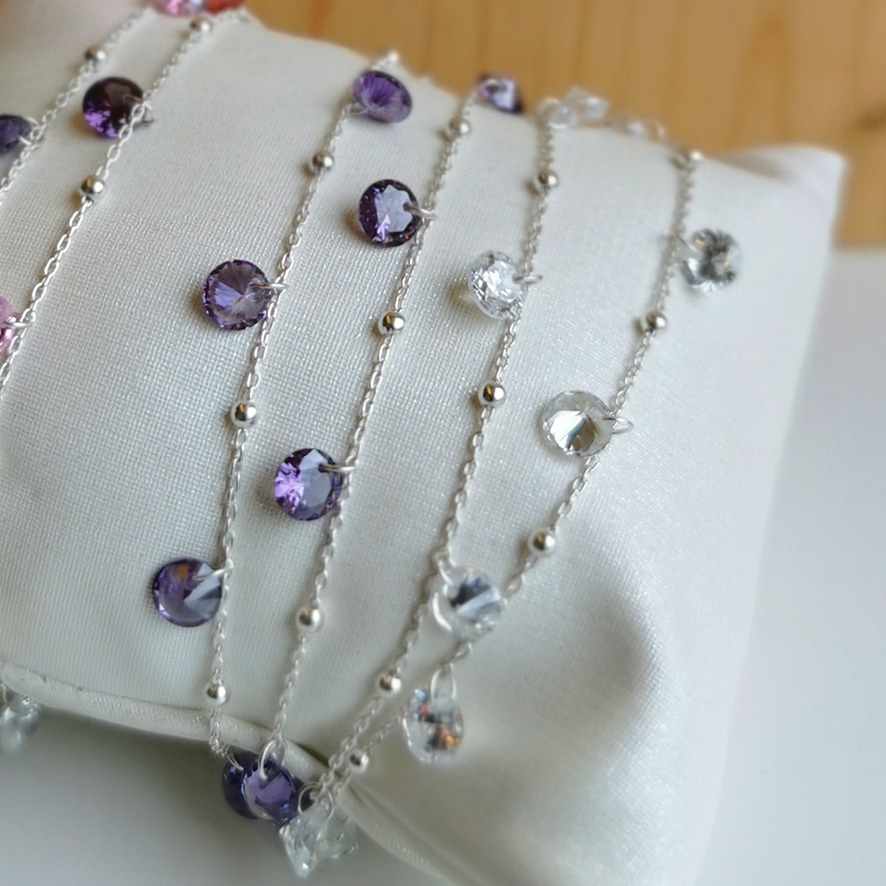 Armkette zweiteilig Zirkonia Silber