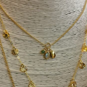 Kette mit drei feinen Anhängern Gold