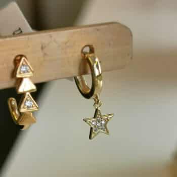 Ohrringli mit Stern Zirkonia Gold