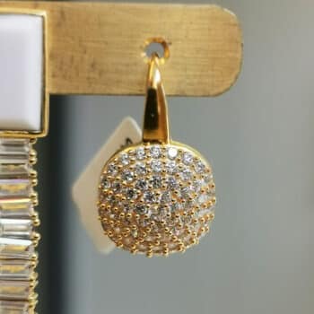 Ohranhänger Zirkonia-Steinchen Gold