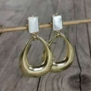 Ohranhänger Tropf mit Perlmut Gold