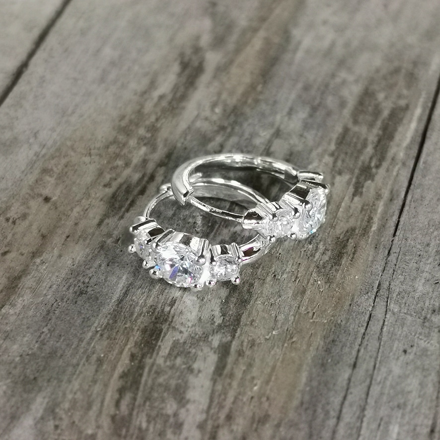 Kreolen Steine Zirkonia Silber