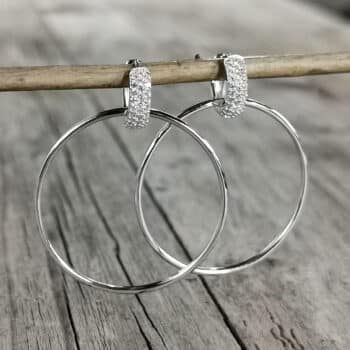 Ohranhänger Kreis Zirkonia Silber